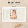 imageBaby Hand and Footprint Kit  Clay Handprint Keepsake Frame Newborn Nursery Picture Frame Personalized New Mom Gifts for Baby Shower ampamp Registry Alpine WhiteAlpine White