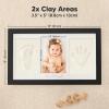 imageBaby Hand and Footprint Kit  Clay Handprint Keepsake Frame Newborn Nursery Picture Frame Personalized New Mom Gifts for Baby Shower ampamp Registry Alpine WhiteOnyx Black