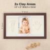imageBaby Hand and Footprint Kit  Clay Handprint Keepsake Frame Newborn Nursery Picture Frame Personalized New Mom Gifts for Baby Shower ampamp Registry Alpine WhiteCedar