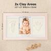 imageBaby Hand and Footprint Kit  Clay Handprint Keepsake Frame Newborn Nursery Picture Frame Personalized New Mom Gifts for Baby Shower ampamp Registry Alpine WhitePetal Pink