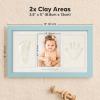 imageBaby Hand and Footprint Kit  Clay Handprint Keepsake Frame Newborn Nursery Picture Frame Personalized New Mom Gifts for Baby Shower ampamp Registry Alpine WhiteSky Blue