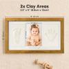 imageBaby Hand and Footprint Kit  Clay Handprint Keepsake Frame Newborn Nursery Picture Frame Personalized New Mom Gifts for Baby Shower ampamp Registry Alpine WhiteGolden Wheat