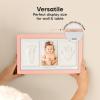 imageBaby Hand and Footprint Kit  Clay Handprint Keepsake Frame Newborn Nursery Picture Frame Personalized New Mom Gifts for Baby Shower ampamp Registry Alpine WhiteSweet Pink