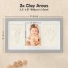 imageBaby Hand and Footprint Kit  Clay Handprint Keepsake Frame Newborn Nursery Picture Frame Personalized New Mom Gifts for Baby Shower ampamp Registry Alpine WhiteCloud Gray