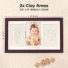 imageBaby Hand and Footprint Kit  Clay Handprint Keepsake Frame Newborn Nursery Picture Frame Personalized New Mom Gifts for Baby Shower ampamp Registry Alpine WhiteAuburn