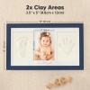 imageBaby Hand and Footprint Kit  Clay Handprint Keepsake Frame Newborn Nursery Picture Frame Personalized New Mom Gifts for Baby Shower ampamp Registry Alpine WhiteMidnight Blue
