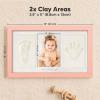 imageBaby Hand and Footprint Kit  Clay Handprint Keepsake Frame Newborn Nursery Picture Frame Personalized New Mom Gifts for Baby Shower ampamp Registry Alpine WhiteSweet Pink