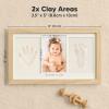 imageBaby Hand and Footprint Kit  Clay Handprint Keepsake Frame Newborn Nursery Picture Frame Personalized New Mom Gifts for Baby Shower ampamp Registry Alpine WhiteAsh Wood