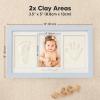 imageBaby Hand and Footprint Kit  Clay Handprint Keepsake Frame Newborn Nursery Picture Frame Personalized New Mom Gifts for Baby Shower ampamp Registry Alpine WhiteMist Blue