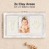 imageBaby Hand and Footprint Kit  Clay Handprint Keepsake Frame Newborn Nursery Picture Frame Personalized New Mom Gifts for Baby Shower ampamp Registry Alpine WhiteVintage White