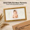 imageBaby Hand and Footprint Kit  Clay Handprint Keepsake Frame Newborn Nursery Picture Frame Personalized New Mom Gifts for Baby Shower ampamp Registry Alpine WhiteGolden Wheat