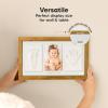 imageBaby Hand and Footprint Kit  Clay Handprint Keepsake Frame Newborn Nursery Picture Frame Personalized New Mom Gifts for Baby Shower ampamp Registry Alpine WhiteGolden Wheat