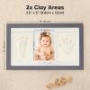 imageBaby Hand and Footprint Kit  Clay Handprint Keepsake Frame Newborn Nursery Picture Frame Personalized New Mom Gifts for Baby Shower ampamp Registry Alpine WhiteGunmetal Gray