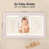 imageBaby Hand and Footprint Kit  Clay Handprint Keepsake Frame Newborn Nursery Picture Frame Personalized New Mom Gifts for Baby Shower ampamp Registry Alpine WhiteSoft Lilac