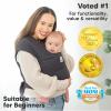 imageKeaBabies Baby Wrap Carrier  All in 1 Original Baby Carrier Newborn to Toddler Sling Easy to Wear Hands Free Bonding Lightweight Breathable Infant Wraps Trendy BlackMystic Gray