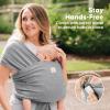 imageKeaBabies Baby Wrap Carrier Ring Sling  Easy to Wear Adjustable DLite Baby Carrier Newborn to Toddler Infant Carrying Shirt Hands Free Bonding Breathable Fabric Wearing Wrap Stone GrayPowder Blue