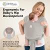 imageKeaBabies Baby Wrap Carrier Ring Sling  Easy to Wear Adjustable DLite Baby Carrier Newborn to Toddler Infant Carrying Shirt Hands Free Bonding Breathable Fabric Wearing Wrap Stone GrayStone Gray