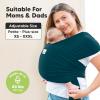 imageKeaBabies Baby Wrap Carrier Ring Sling  Easy to Wear Adjustable DLite Baby Carrier Newborn to Toddler Infant Carrying Shirt Hands Free Bonding Breathable Fabric Wearing Wrap Stone GrayPeacock Green