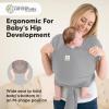 imageKeaBabies Baby Wrap Carrier Ring Sling  Easy to Wear Adjustable DLite Baby Carrier Newborn to Toddler Infant Carrying Shirt Hands Free Bonding Breathable Fabric Wearing Wrap Stone GrayClassic Gray
