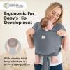 imageKeaBabies Baby Wrap Carrier Ring Sling  Easy to Wear Adjustable DLite Baby Carrier Newborn to Toddler Infant Carrying Shirt Hands Free Bonding Breathable Fabric Wearing Wrap Stone GrayMidnight Gray