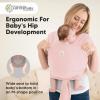 imageKeaBabies Baby Wrap Carrier Ring Sling  Easy to Wear Adjustable DLite Baby Carrier Newborn to Toddler Infant Carrying Shirt Hands Free Bonding Breathable Fabric Wearing Wrap Stone GrayDusty Pink