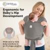 imageKeaBabies Baby Wrap Carrier Ring Sling  Easy to Wear Adjustable DLite Baby Carrier Newborn to Toddler Infant Carrying Shirt Hands Free Bonding Breathable Fabric Wearing Wrap Stone GrayGraphite