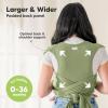imageKeaBabies Baby Wrap Carrier Ring Sling  Easy to Wear Adjustable DLite Baby Carrier Newborn to Toddler Infant Carrying Shirt Hands Free Bonding Breathable Fabric Wearing Wrap Stone GrayDusty Olive