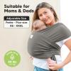 imageKeaBabies Baby Wrap Carrier Ring Sling  Easy to Wear Adjustable DLite Baby Carrier Newborn to Toddler Infant Carrying Shirt Hands Free Bonding Breathable Fabric Wearing Wrap Stone GrayGraphite