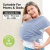 imageKeaBabies Baby Wrap Carrier Ring Sling  Easy to Wear Adjustable DLite Baby Carrier Newborn to Toddler Infant Carrying Shirt Hands Free Bonding Breathable Fabric Wearing Wrap Stone GrayPowder Blue
