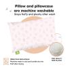 imageToddler Pillow with Pillowcase  13x18 My Little Dreamy Kids Travel Bed Pillows for Sleeping Organic Cotton Small Pillowcase Soft ampamp Breathable Machine Washable Toddlers 25 Years Old Soft WhiteAbc Land Rose