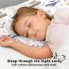 imageToddler Pillow with Pillowcase  13x18 My Little Dreamy Kids Travel Bed Pillows for Sleeping Organic Cotton Small Pillowcase Soft ampamp Breathable Machine Washable Toddlers 25 Years Old Soft WhiteMarine