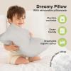 imageToddler Pillow with Pillowcase  13x18 My Little Dreamy Kids Travel Bed Pillows for Sleeping Organic Cotton Small Pillowcase Soft ampamp Breathable Machine Washable Toddlers 25 Years Old Soft WhiteFrench Gray