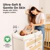 image2Pack Organic Changing Pad Covers for Girl Boy Neutral  100 Cotton Changing Table Pad Cover Soft Baby Nursery Diaper Changing Pad Sheets Contour Changing Pads Liners Change Pad Cover EllySoft White