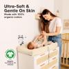 image2Pack Organic Changing Pad Covers for Girl Boy Neutral  100 Cotton Changing Table Pad Cover Soft Baby Nursery Diaper Changing Pad Sheets Contour Changing Pads Liners Change Pad Cover EllyPecan