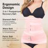 image3 in 1 Postpartum Belly Support Recovery Wrap  Postpartum Belly Band After Birth Brace Slimming Girdles Body Shaper Waist Shapewear Post Surgery Pregnancy Belly Support Band Midnight Black MLBlush Pink