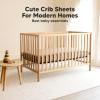 imageKeaBabies 2Pack Organic Crib Sheets for Boys Girls  52x28 Fitted Crib Mattress Sheet Neutral Breathable Jersey Cotton Cover for Baby Bed Toddler Mattress Soft ampamp Cute Prints WoodlandPecan