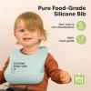 imageKeaBabies 2Pack Silicone Baby Bibs for Eating  Sturdy FoodGrade Silicone Bibs for Babies Girl Boy Large Food Catcher Clean ampamp Put On Easily Waterproof Toddler Feeding Essentials SlatePastel Sky