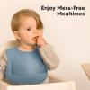 imageKeaBabies 2Pack Silicone Baby Bibs for Eating  Sturdy FoodGrade Silicone Bibs for Babies Girl Boy Large Food Catcher Clean ampamp Put On Easily Waterproof Toddler Feeding Essentials SlateOcean