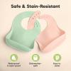 imageKeaBabies 2Pack Silicone Baby Bibs for Eating  Sturdy FoodGrade Silicone Bibs for Babies Girl Boy Large Food Catcher Clean ampamp Put On Easily Waterproof Toddler Feeding Essentials SlateMellow