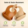 imageKeaBabies 2Pack Silicone Baby Bibs for Eating  Sturdy FoodGrade Silicone Bibs for Babies Girl Boy Large Food Catcher Clean ampamp Put On Easily Waterproof Toddler Feeding Essentials SlateTerracotta