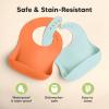 imageKeaBabies 2Pack Silicone Baby Bibs for Eating  Sturdy FoodGrade Silicone Bibs for Babies Girl Boy Large Food Catcher Clean ampamp Put On Easily Waterproof Toddler Feeding Essentials SlateAmaze
