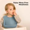 imageKeaBabies 2Pack Silicone Baby Bibs for Eating  Sturdy FoodGrade Silicone Bibs for Babies Girl Boy Large Food Catcher Clean ampamp Put On Easily Waterproof Toddler Feeding Essentials SlateAlps