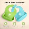 imageKeaBabies 2Pack Silicone Baby Bibs for Eating  Sturdy FoodGrade Silicone Bibs for Babies Girl Boy Large Food Catcher Clean ampamp Put On Easily Waterproof Toddler Feeding Essentials SlateCloud Nine