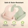 imageKeaBabies 2Pack Silicone Baby Bibs for Eating  Sturdy FoodGrade Silicone Bibs for Babies Girl Boy Large Food Catcher Clean ampamp Put On Easily Waterproof Toddler Feeding Essentials SlateMacaron