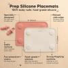 imageKeaBabies 2Pack Silicone Placemats for Toddlers  12x9 Non Slip Suction Baby Silicone Placemat for Kids Eating Easy to Clean Busy Travel Baby Mat for Dining Table Food GradeBPAFree SlateRoseate
