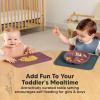 imageKeaBabies 2Pack Silicone Placemats for Toddlers  12x9 Non Slip Suction Baby Silicone Placemat for Kids Eating Easy to Clean Busy Travel Baby Mat for Dining Table Food GradeBPAFree SlateRocky