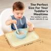 imageKeaBabies 2Pack Silicone Placemats for Toddlers  12x9 Non Slip Suction Baby Silicone Placemat for Kids Eating Easy to Clean Busy Travel Baby Mat for Dining Table Food GradeBPAFree SlatePastel Sky