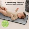 imageKeaBabies Portable Diaper Changing Pad Easy Wipe Clean  Foldable Waterproof Baby Changing Mat for Diaper Bag Compact Lightweight 25x13 Newborn Infant Baby Changer Travel Essential Black GeoBlack Geo
