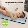 imageKeaBabies Portable Diaper Changing Pad Easy Wipe Clean  Foldable Waterproof Baby Changing Mat for Diaper Bag Compact Lightweight 25x13 Newborn Infant Baby Changer Travel Essential Black GeoNavy Blue