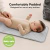 imageKeaBabies Portable Diaper Changing Pad Easy Wipe Clean  Foldable Waterproof Baby Changing Mat for Diaper Bag Compact Lightweight 25x13 Newborn Infant Baby Changer Travel Essential Black GeoGray Mod